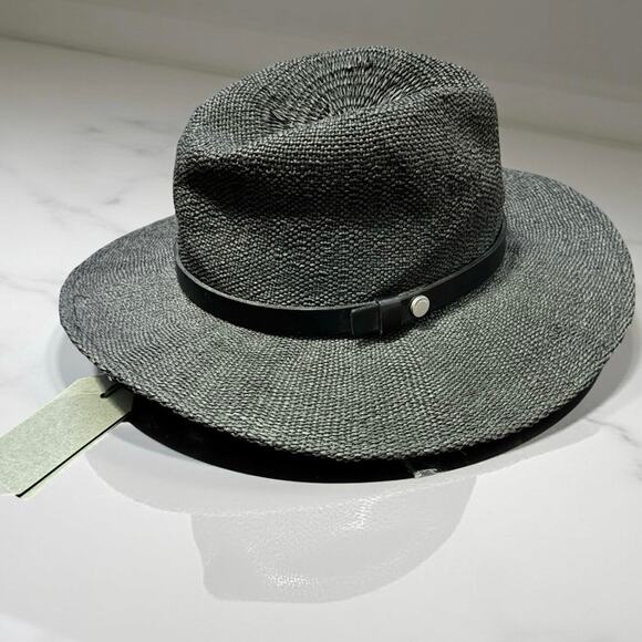 TALIA ALLSAINTS FEDORA HAT black tweed western belt soft flexible straw $99 main image 7